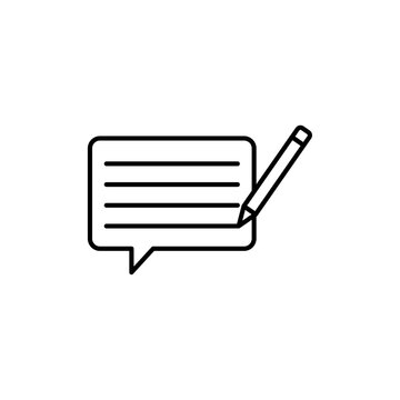 recommend clip art: Message writing icon Thin line art collection