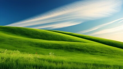 green field and blue sky