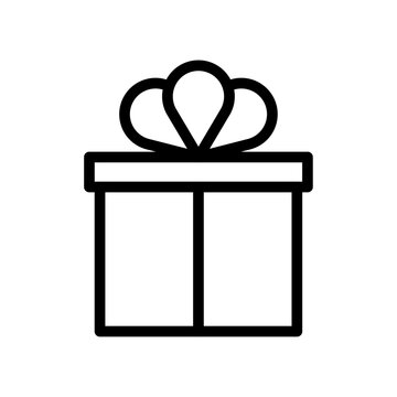 recommend clip art: Present gift box icon Thin line art collection