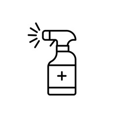 Sanitizing spray bottle icon Thin line art collection