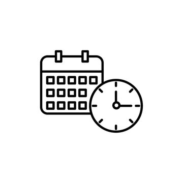 recommend clip art: Schedule icon Thin line art collection