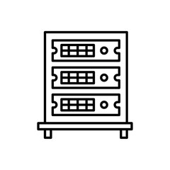 Server rack icon Thin line art collection