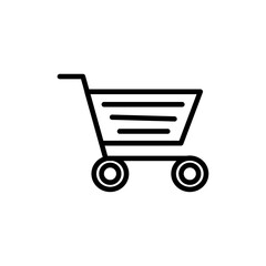 Shopping cart icon Thin line art collection