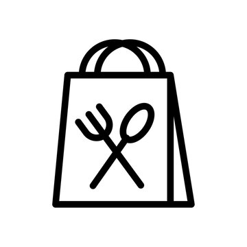 recommend clip art: Take away food icon Thin line art collection
