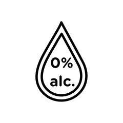 Alcohol free icon Thin line art collection