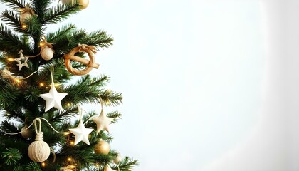 Minimalist Studio Christmas Tree with Elegant Decorations