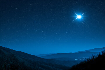 A clear, starry sky with one particularly bright star, symbolizing a lost loved one's presence and legacy