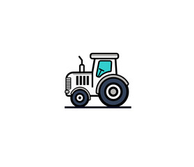 Vector illustration of a cartoon tractor on a white background	