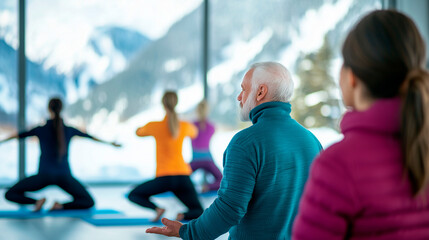 Yoga Class in Serene Studio with Diverse Participants