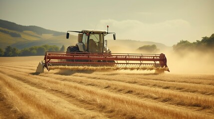 Fototapeta premium A photo of a modern hay rake collecting hay.