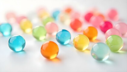 Creative Composition of Glass Beads and Colorful Stones