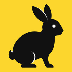 Obraz premium Rabbits silhouette,isolated white background