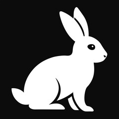 Fototapeta premium Rabbits silhouette,isolated white background