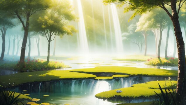 Abstract paintings of flowers sunlight clouds skies rainbow drops elegant beauty