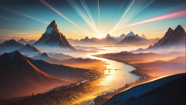 Abstract paintings of flowers sunlight clouds skies rainbow drops elegant beauty