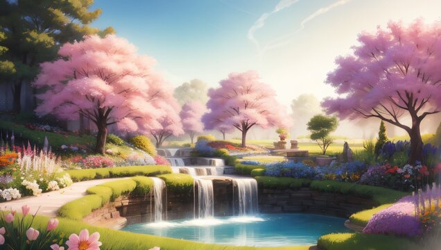 Abstract paintings of flowers sunlight clouds skies rainbow drops elegant beauty