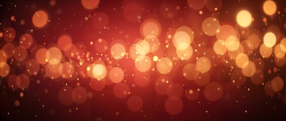 Red and gold bokeh lights create a New Year's 2025 style background