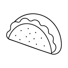 Taco line art vector illustration