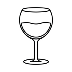 Wine glass line art vector illustration