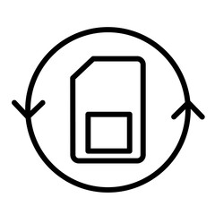 Sim card replacement icon. Vector illustration.