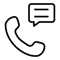 Telephone handset icon with chat. Vector illustration.