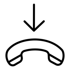Handset icon with incoming call. Vector illustration.