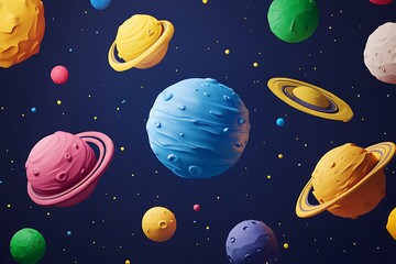 Naklejka premium 3d blender of different planets