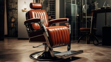 A photo of a salon chair with a retro and vintage-inspiration