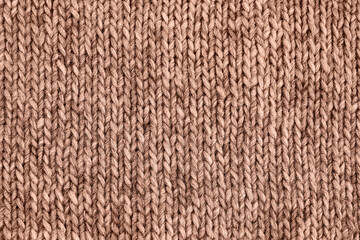 Brown mocha mousse color knitted texture. Handmade Knitwear. Background