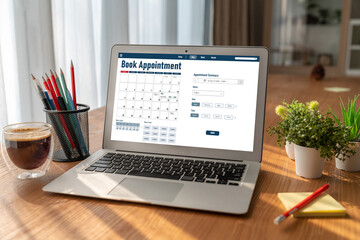 Fototapeta premium Online applointment booking calendar for modish regristration on the internet website