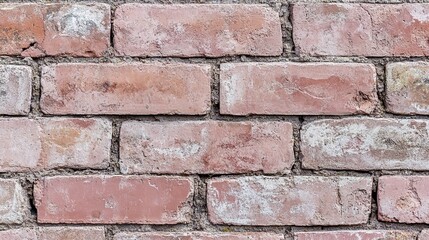 Obraz premium Textured Pastel Pink Brick Wall with Rustic Surface Detail