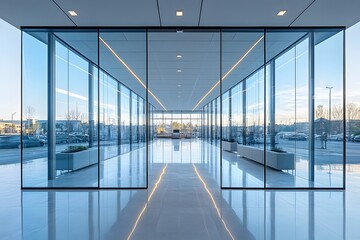 Obraz premium large modern glass panel office,