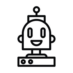 technology line icon, robot icon vector