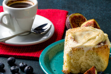 Homemade cinnabons with cinnamon and cream cheese