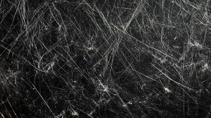 Fototapeta premium Detailed Close-Up of Dusty Black Texture with Scratches and Lines