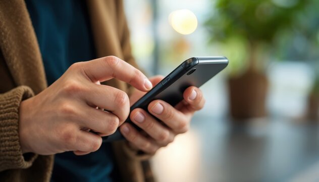 person using smartphone