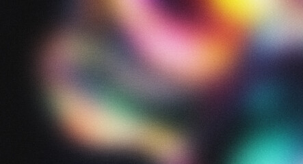 Dark Grainy Background, Neon Rainbow Flow, Noise texture banner backdrop poster header cover design