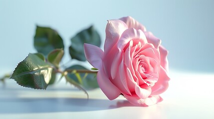 Fototapeta premium An elegant, single peony bloom against a stark, white background