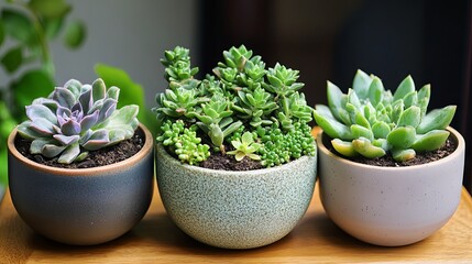 Charming Succulent Collection in Stylish Pots