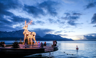 Christmas market in Montreux, Switzerland