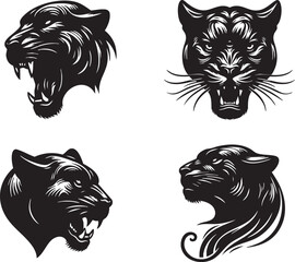 Obraz premium Detailed Panther Head Outline for Dynamic and Impactful Designs 