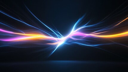 Abstract light waves in vibrant colors against a dark background.