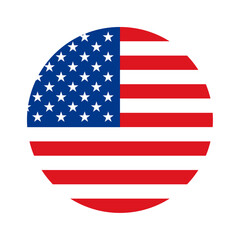 Round United States flag icon