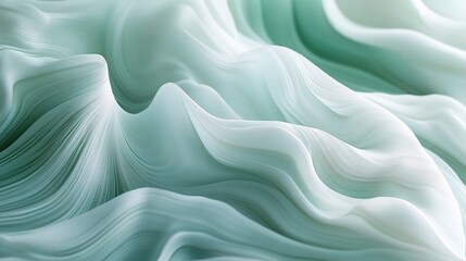 Obraz premium Elegant Abstract Waves in Blue and Green Tones for Luxury Design
