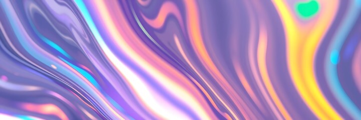 Obraz premium Liquid Dreamscape: Abstract iridescent swirls of vibrant purple, pink, and teal