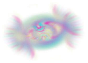 An abstract transparent iridescent color blur design element.