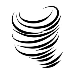 Tornado line vector illustration. extreme tornado graffiti. hand drawing