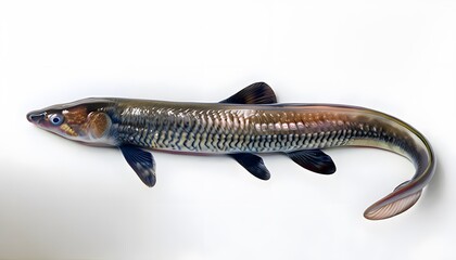 Naklejka premium American Eel with Smooth Scales on a White Background
