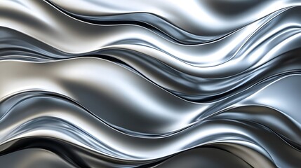 Abstract waves in elegant silver shades