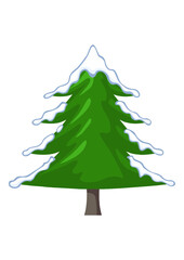 vector christmas tree and snow for new year